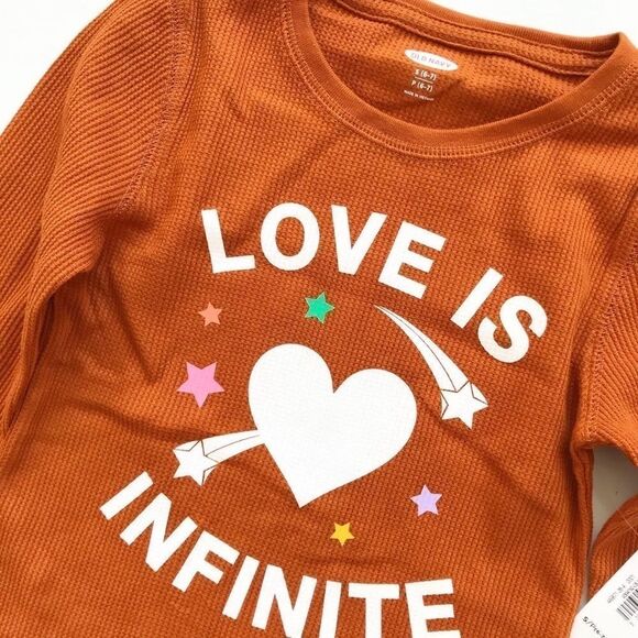 Old Navy NWT LOVE waffle long sleeve top S(6/7) - Picture 2 of 4